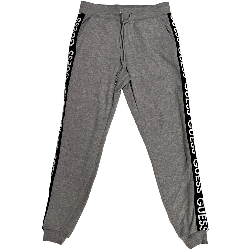 NWT GUESS JOJO LOGO TAPE JOGGER UIGHT MELANGE GREY SWEATPANTS size Small